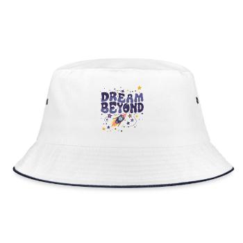 Dream Beyond Rocket and Stars - Bucket Hat - white/navy - Front