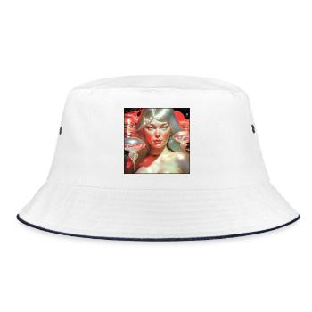 Cosmic Princess Portrait - Bucket Hat - white/navy - Front