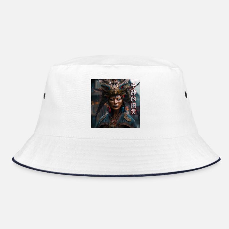Serene Ghost typo Bucket Hat