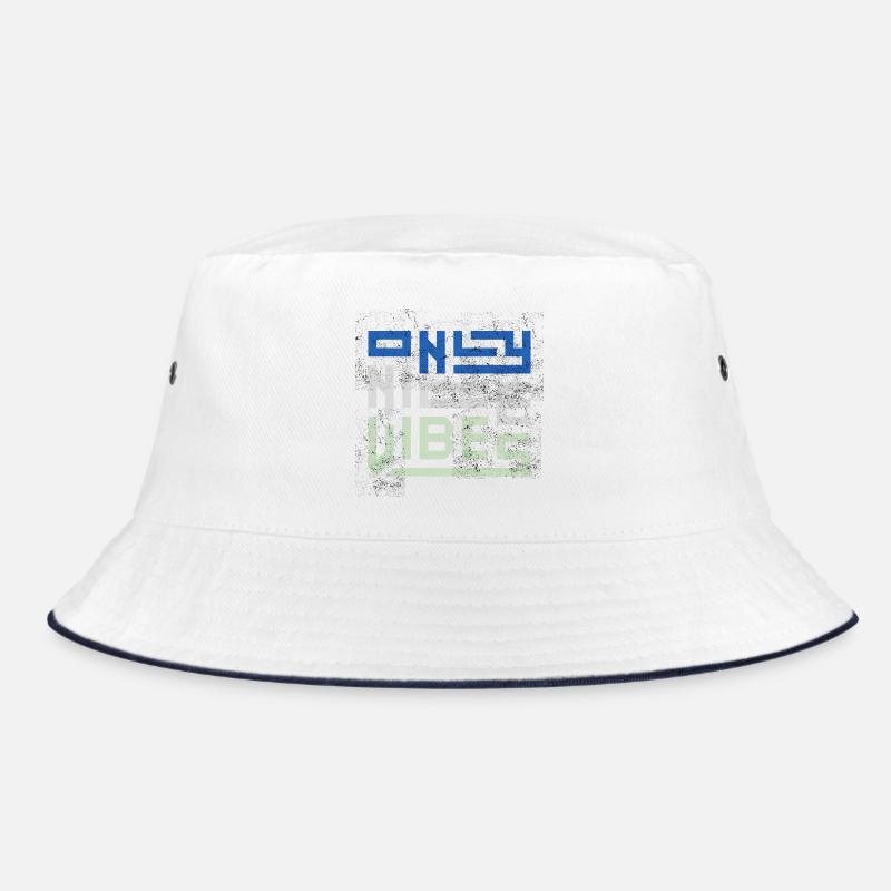 Only Nice Vibes Distressed Typography Bucket Hat