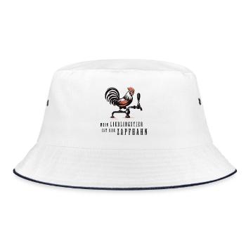mein lieblingstier ist der zapfhahn bier lustig - Bucket Hat - Weiß/Navy - Vorne
