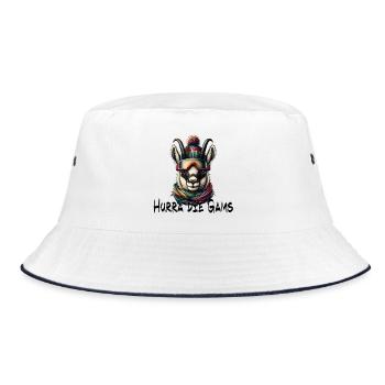 hurra die gams apres ski schifahren winter - Bucket Hat - Weiß/Navy - Vorne