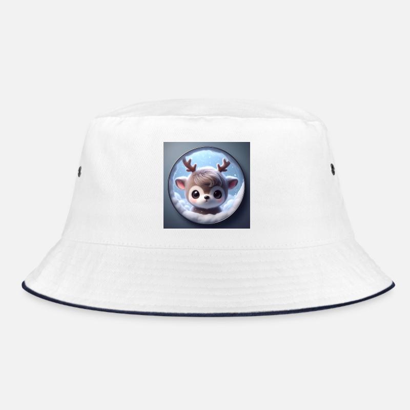 Cute little reindeer on clouds Bucket Hat