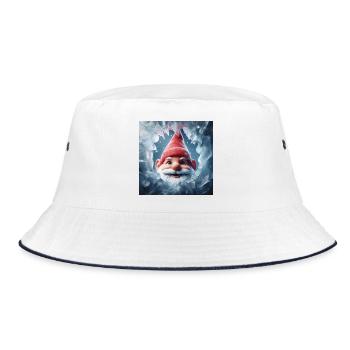 Wichtel schaut durch Eis - Bucket Hat - Weiß/Navy - Vorne