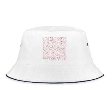 sternenmuster rottöne, weihnachts prints - Bucket Hat - Weiß/Navy - Vorne