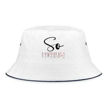 GEMÜTLICHKEIT Atmosphäre - SO MUCKELIG - Bucket Hat - Weiß/Navy - Vorne