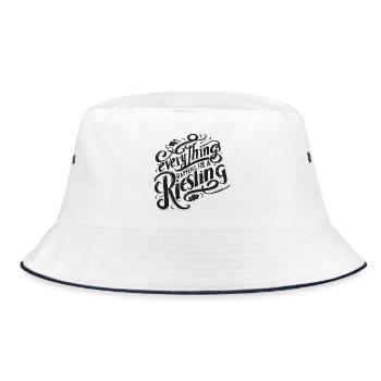 everything happens for a riesling! - Bucket Hat - Weiß/Navy - Vorne