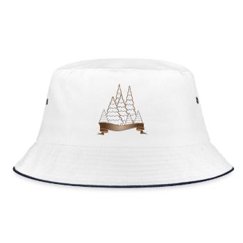 beautiful gingerbread forest for christmas - Bucket Hat - white/navy - Front