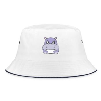 Sad Hippo - Bucket Hat - white/navy - Front