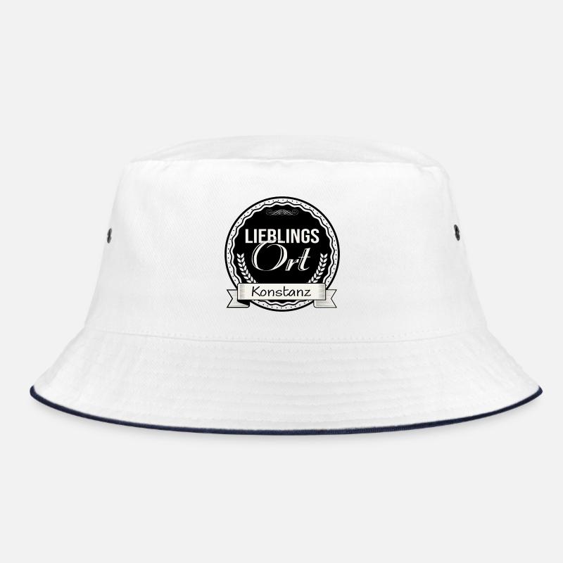 Lieblingsort Konstanz - Bucket Hat - Weiß/Navy