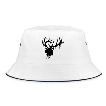 Düsterer Hirsch - Bucket Hat - Weiß/Navy - Vorne