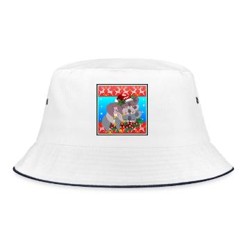 HÄSSLICHER WEIHNACHTSPULLOVER - KOALA BEAR FAMILY - Bucket Hat - Weiß/Navy - Vorne
