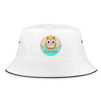 SLACKLINE OWLS - BIRDS - Bucket Hat - white/navy - Front