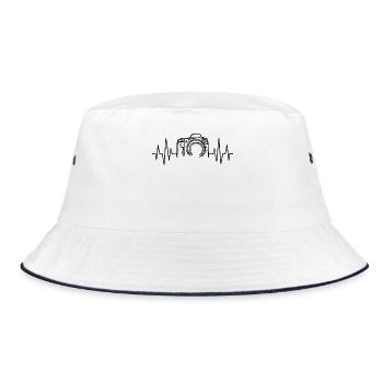 Workaholic Job Fotograf Karriere Beruf Arbeiter - Bucket Hat - Weiß/Navy - Vorne