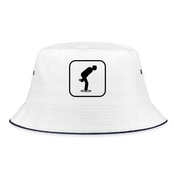 Petanque Sportsymbol - Bucket Hat - Weiß/Navy - Vorne