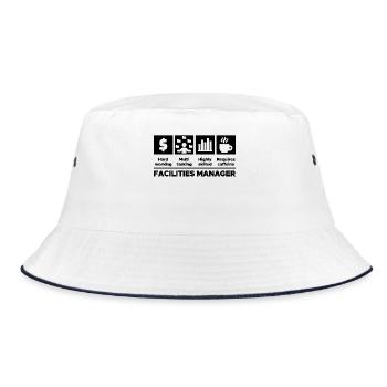 Manager Statement Job Work Workaholic Career - Bucket Hat - white/navy - Front