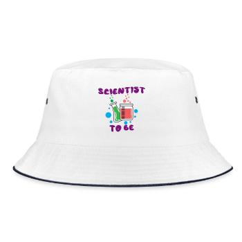 Career Workaholic Scientist Statement Job - Bucket Hat - white/navy - Front