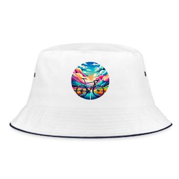 Road bike in fairytale colours - Bucket Hat - white/navy - Front