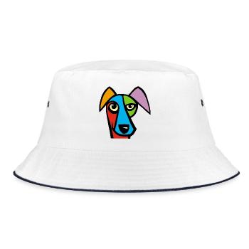 Funny Dog - Bucket Hat - white/navy - Front