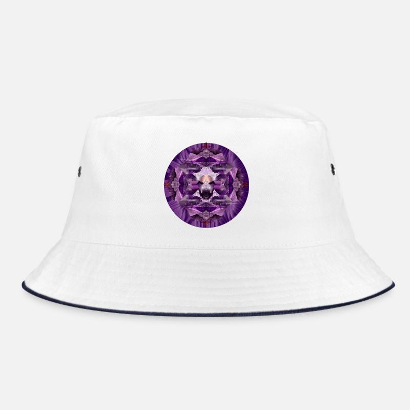 Luminous Violet Amethyst Crystal Motif Bucket Hat