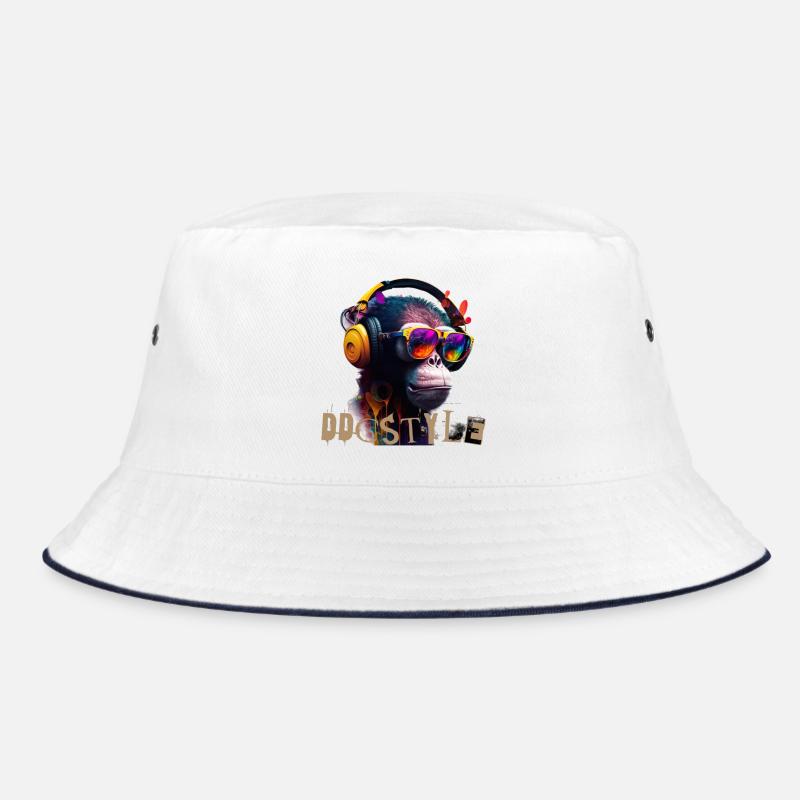 Hip-Hop Affe mit VR Brille und Kopfhörern Bucket Hat