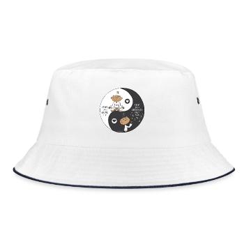 Yin Yang - Bucket Hat - Weiß/Navy - Vorne
