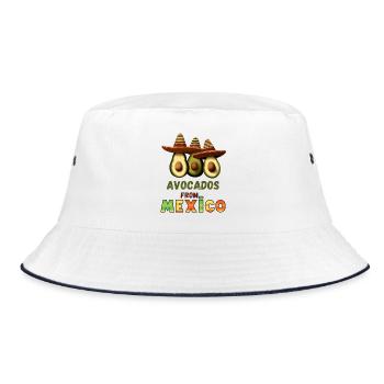 Avocado with Mexico - Bucket Hat - white/navy - Front