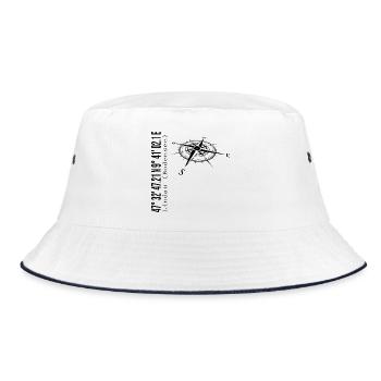 Koordinaten Lindau am Bodensee - Bucket Hat - Weiß/Navy - Vorne