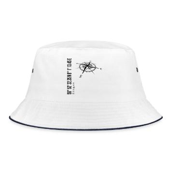 Koordinaten Siegen - Bucket Hat - Weiß/Navy - Vorne