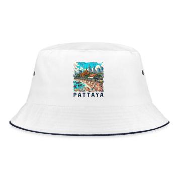 Pattaya Thailand beach design - Bucket Hat - white/navy - Front
