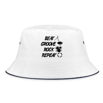 Percussion Techniques - Bucket Hat - white/navy - Front