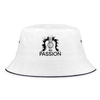 passion guitar music passion guitarist icon - Bucket Hat - white/navy - Front
