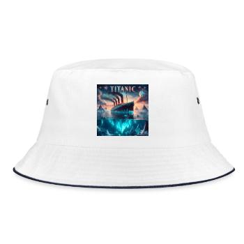 Titanisch - Bucket Hat - Weiß/Navy - Vorne