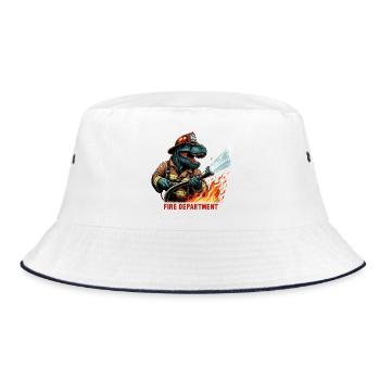 Fire Brigade T-Rex Gift - Bucket Hat - white/navy - Front