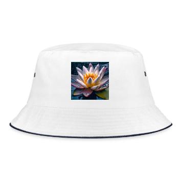 Seerose - Bucket Hat - Weiß/Navy - Vorne