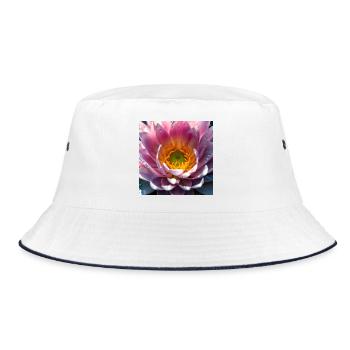 Seerose - Bucket Hat - Weiß/Navy - Vorne