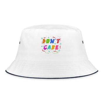 Gleichgültig Ist Mir Egal Statement - Bucket Hat - Weiß/Navy - Vorne