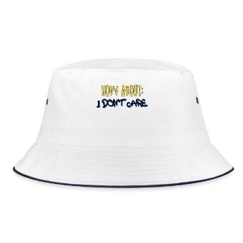 Cooler Spruch Egal ist Mir Wurscht Haltung - Bucket Hat - Weiß/Navy - Vorne