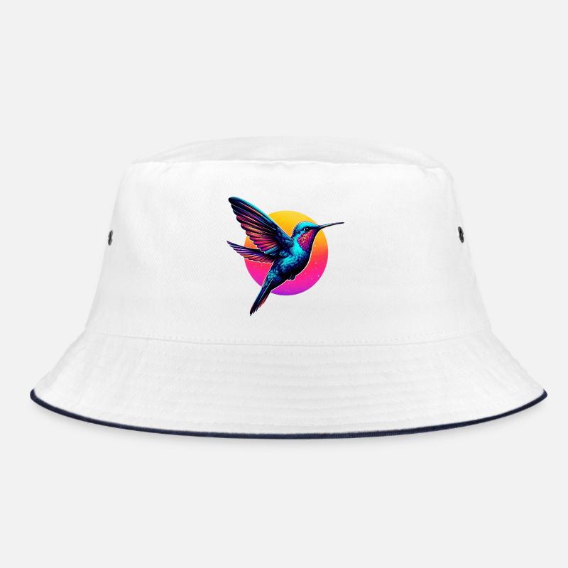Kolibri - Bucket Hat - Weiß/Navy