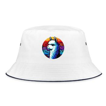 Alpaca - Bucket Hat - white/navy - Front