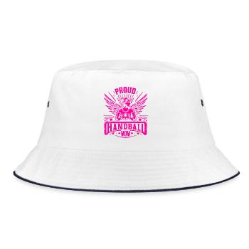 Proud Handball Mom Meister Winner - Bucket Hat - Weiß/Navy - Vorne