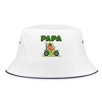 Bauer Vater Traktor - Bucket Hat - Weiß/Navy - Vorne