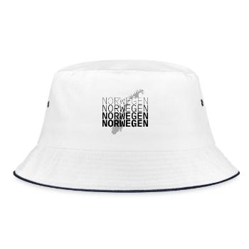 Zerklüftete Feder mit RW-Schriftzug - Bucket Hat - Weiß/Navy - Vorne