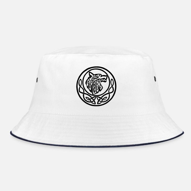Black Wolf Lunar Symbol Bucket Hat