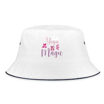 Yoga ist Magie - Bucket Hat - Weiß/Navy - Vorne