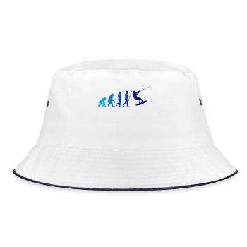 Wakeboard Evolution Wasserski Wassersport Surfing - Bucket Hat - Weiß/Navy - Vorne