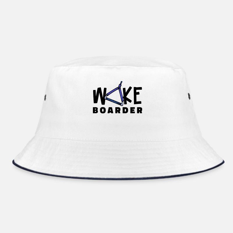 Wakeboard Statement Wasserski Welle Kitesurfer - Bucket Hat - Weiß/Navy