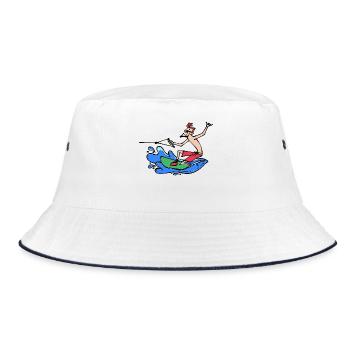Water Sports Wakesurfing Wakeboard Stunt Surfing - Bucket Hat - white/navy - Front
