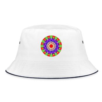Kaleidoscope Mandala Color Rush - Bucket Hat - white/navy - Front