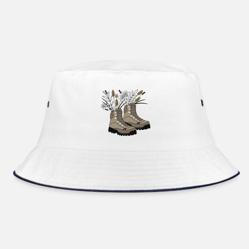 Hiking boots filled with meadow flowers Bucket Hat